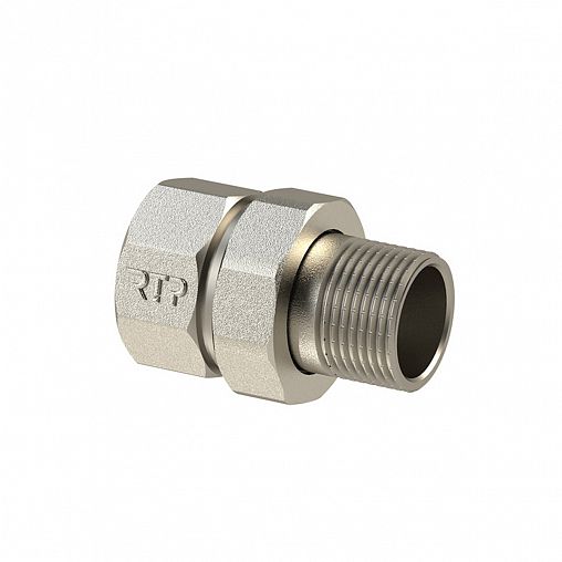 Муфта прямая (американка) латунная РТП, внутренняя-наружная резьба 1" фото Муфта прямая (американка) латунная РТП, внутренняя-наружная резьба 1" фото