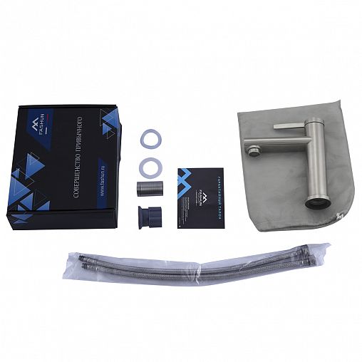 Смеситель для раковины с коротким изливом Fashun A51130, сатин фото