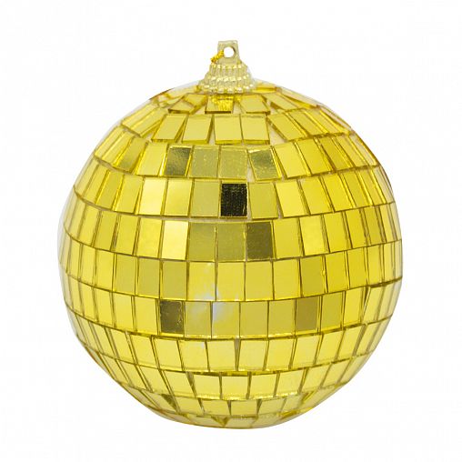 Набор елочных шаров Диско, d 8 см, 3 шт, золото фото