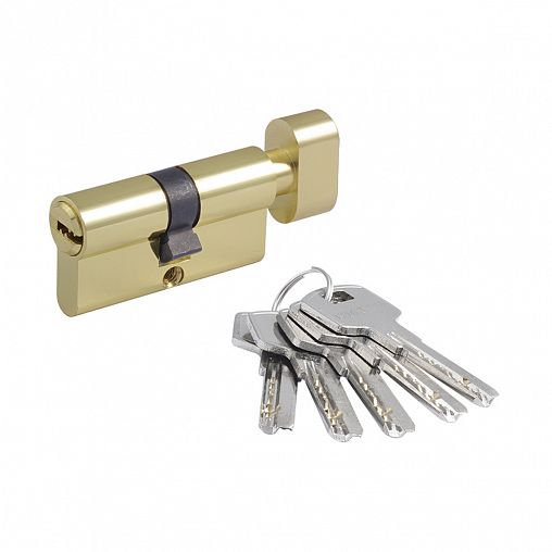 Цилиндровый механизм Нора-М STD Z ЛПВ-60 (30-30), ключ/вертушка, золото фото