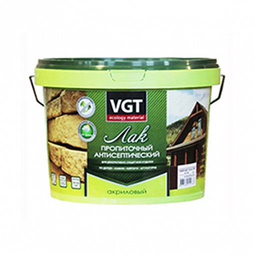 Лак пропиточный с антисептиком для дерева и камня VGT, акриловый, 9 кг, калужница фото