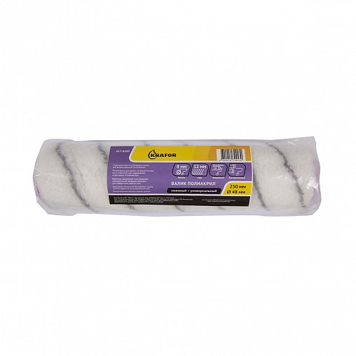 Валик запасной полиакриловый Krafor, D48 x 250 мм, ворс 12 мм, бюгель 8 мм фото