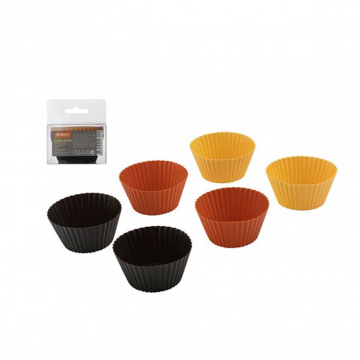 Форма для выпечки кексов Mallony Roseo, d 7 см, силиконовая, набор 6 шт фото