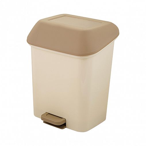 Контейнер для мусора Spin&Clean Step, с педалью и внутренним ведром, 15 л, кофейный фото