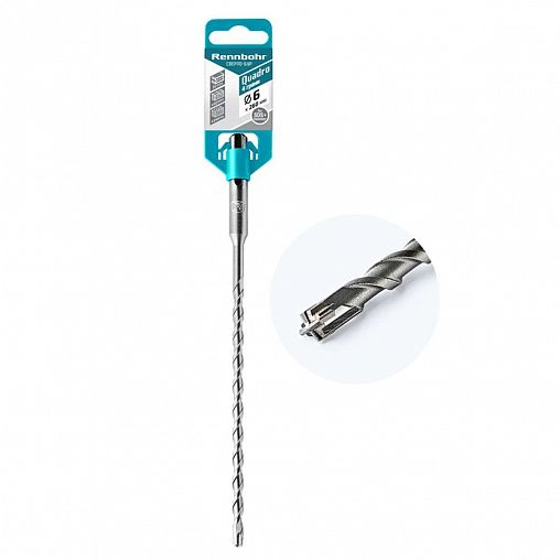 Бур для перфоратора Rennbohr Quadro, 4 грани, 6 x 260 мм, SDS-Plus фото