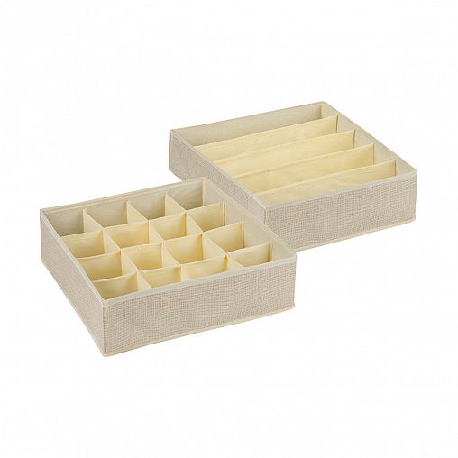 Органайзер для белья Leonord, 32 x 32 x 10 см, бежевый, набор 2 шт фото