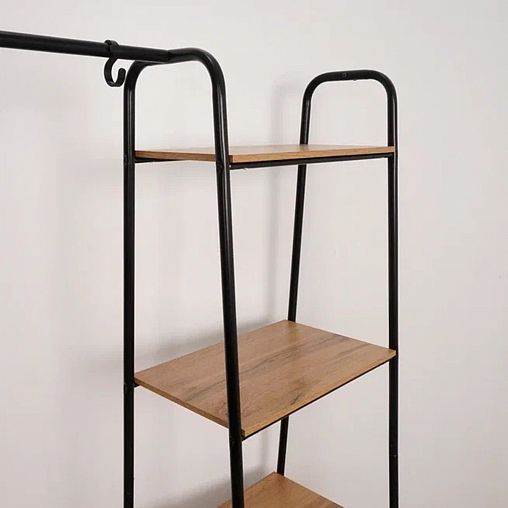 Вешалка напольная гардеробная с полками ЗМИ Скандинавия 1, 110 x 38,5 x 147 см, черная фото