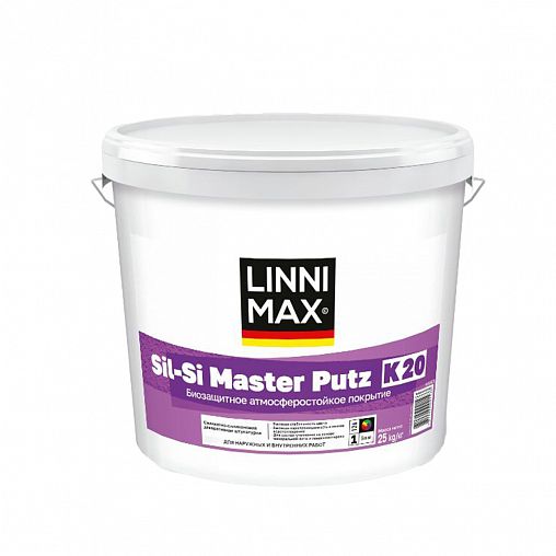 Декоративная штукатурка силиконовая Linnimax Sauber Silikon Putz K20, 2 мм, 25 кг фото