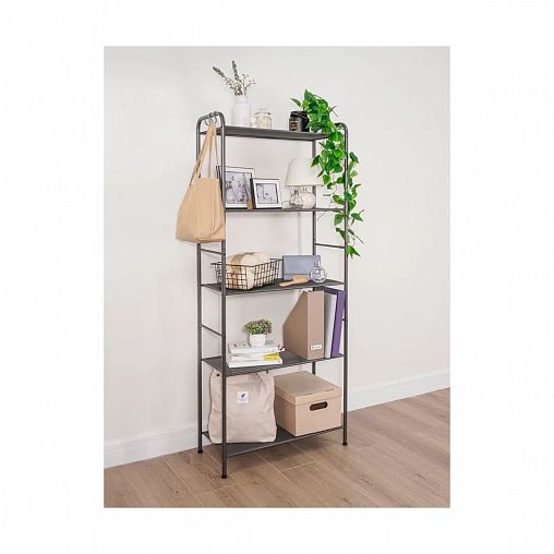 Стеллаж ЗМИ Валенсия 25, 5 полок, 65,5 x 30 x 155,5 см, графит фото