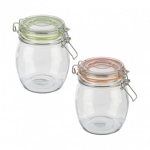 Банка для сыпучих продуктов Mallony Bravo, стеклянная, с крышкой, 1,5 л, микс фото