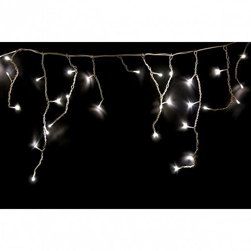 Электрогирлянда Neon-night Бахрома, 48 LED ламп, 8 режимов, 1,8 x 0,5 м, белая фото