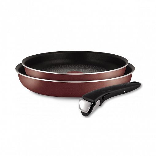 Набор сковород Tefal Ingenio Red, со съемной ручкой, 3 предмета, 24 + 28 см фото