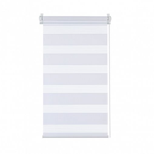 Рулонная штора день-ночь Decofest Бейс, белая, миниролл, 80 x 160 см фото