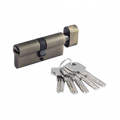 Цилиндровый механизм Нора-М STD Z ЛПВ-70 (35-35), ключ/вертушка, старая бронза фото