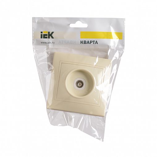 Розетка телевизионная IEK Кварта, 5 - 862 МГц, кремовая фото