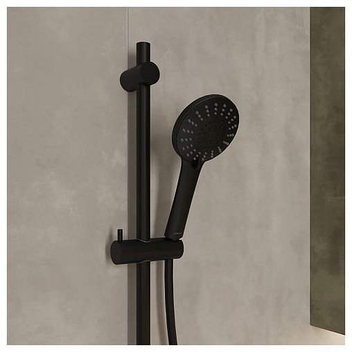 Лейка для душа Milardo Ideal Spa, 5 режимов, черная матовая фото