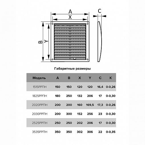 Разъемная регулируемая вентиляционная решетка Era 2030РРПН кор, пластиковая, 200 x 300 мм фото