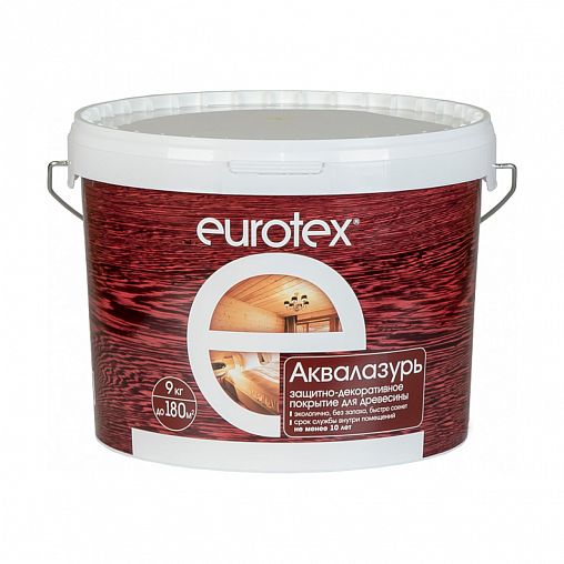Защитно-декоративное покрытие для дерева Eurotex Аквалазурь, полуглянцевое, 9 кг, розовый ландыш фото