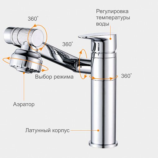 Смеситель для кухни Fashun A4017-7, черный фото