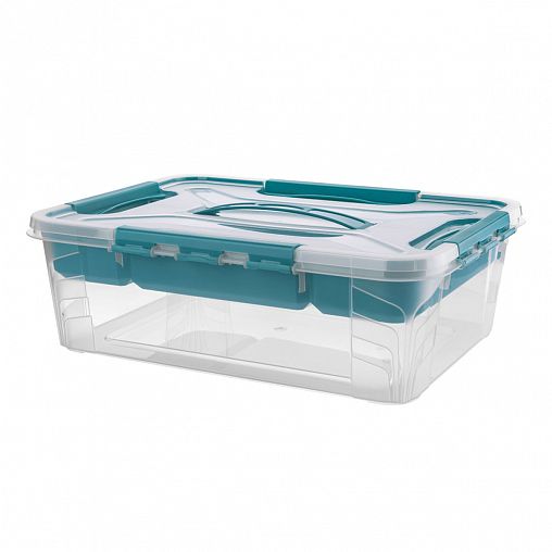 Ящик универсальный с замками и органайзером Econova Grand Box, 390 x 290 x 124 мм, 10 л фото