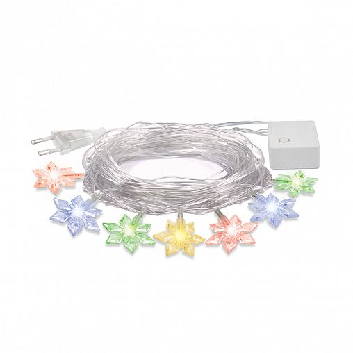 Электрогирлянда Vegas Цветочки, 80 LED ламп, 8 режимов, 10 м, многоцветная фото