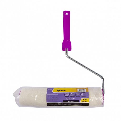 Валик велюровый для лака Krafor, D48 x 250 мм, ворс 4 мм, бюгель 8 мм фото