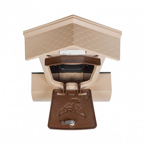 Почтовый ящик Цикл Элит, 2 ключа, бежевый/коричневый фото
