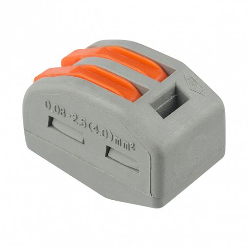 Клемма универсальная Rexant СМК 222-412, 2-проводная, 0,08 - 2,5/4 мм², серая, 20 шт фото