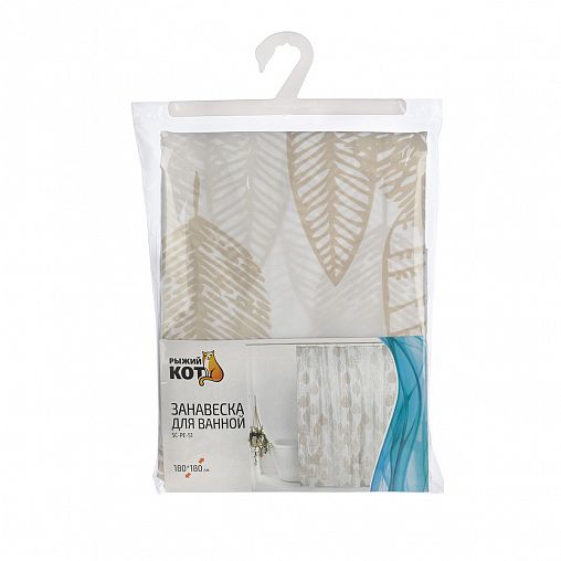 Штора для ванной Рыжий кот Листья SC-PE-51, 180 x 180 см фото