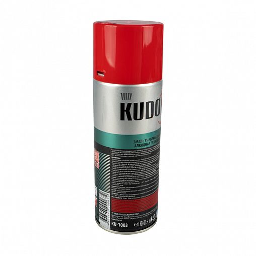 Аэрозольная алкидная краска Kudo KU-1003, 520 мл, RAL 3020, красная фото