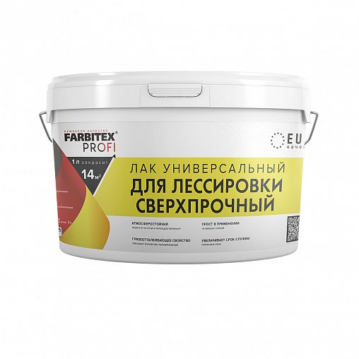 Лак лессирующий Farbitex Profi Сверхпрочный, полуглянцевый, 3 л фото