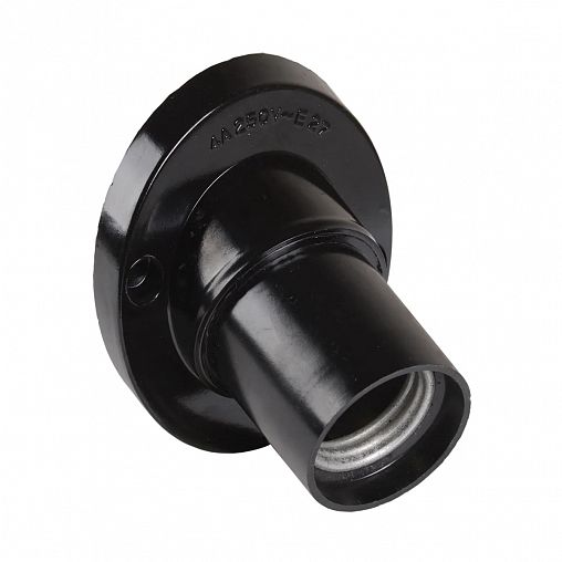 Патрон угловой настенный IEK, E27, карболитовый, черный фото