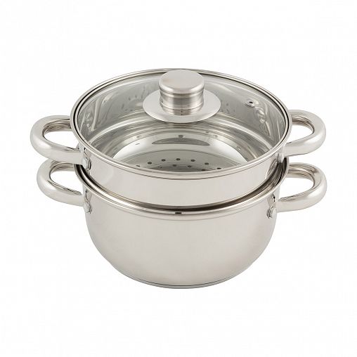 Пароварка Mallony Mediano, нержавеющая сталь, 2 уровня, 2,5 л фото