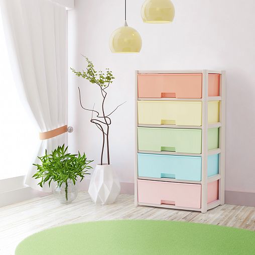 Комод пятисекционный Альтернатива Колорит, 56 x 39 x 100 см, цветной фото