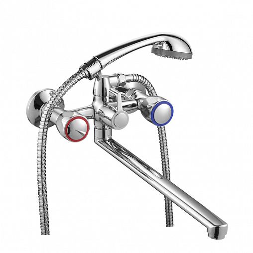 Смеситель для ванны с душем Roegen RR120C, с длинным изливом, хром фото