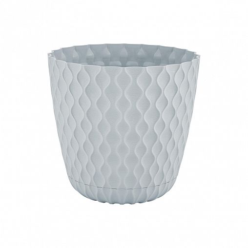 Горшок для цветов InGreen Wave, с поддоном, 10 л, утренний туман фото