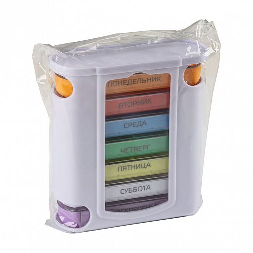 Таблетница Ecos, 7 секций, 10,5 x 4,3 x 12,6 см фото