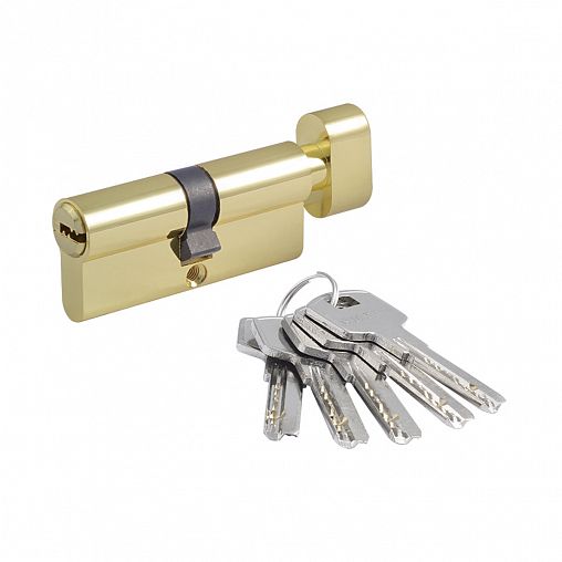 Цилиндровый механизм Нора-М STD Z ЛПВ-70 (35-35), ключ/вертушка, золото фото