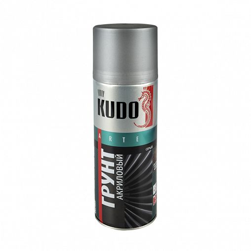 Грунт акриловый аэрозольный Kudo KU-2101, 520 мл, серый фото