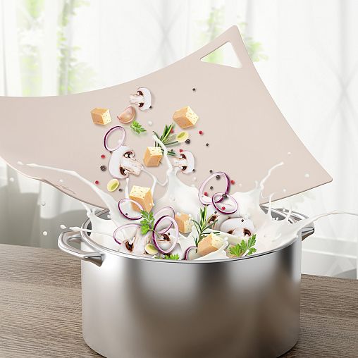 Доска разделочная Альтернатива, 35,2 x 25,2 см, гибкая, бежевая фото