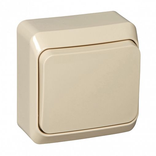 Переключатель 1-клавишный Systeme (Schneider) Electric Этюд, накладной, кремовый фото
