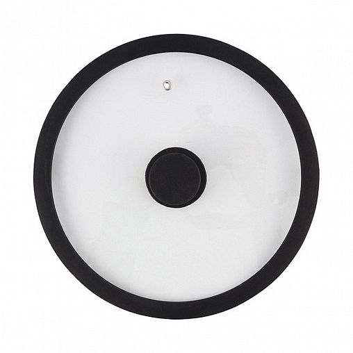 Крышка стеклянная Mallony Cappello-C, силиконовый ободок, паровыпуск, 24 см фото