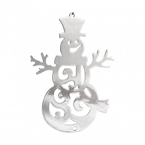 Украшение декоративное новогоднее Волшебная страна Новогодний снеговик, 9,9 x 12 см, серебро фото