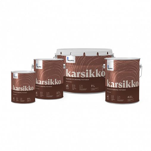 Краска по дереву Talatu Karsikko, матовая, база А, белая, 2,7 л фото