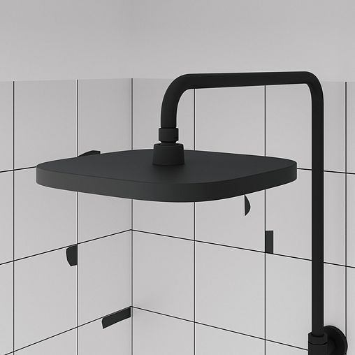 Душевая система с тропическим душем IDDIS SpaHome, с термостатом, черная матовая фото