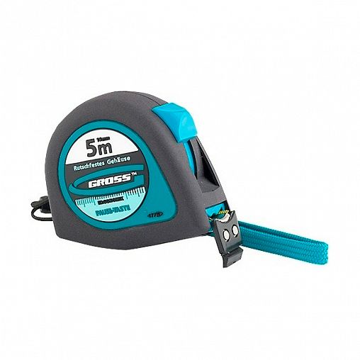 Рулетка Gross Ergonomisch, магнитный зацеп, обрезиненная, 5 м x 19 мм фото
