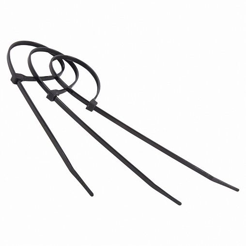 Хомут-стяжка Rexant, нейлон, 2,5 x 100 мм, 100 шт, черный фото