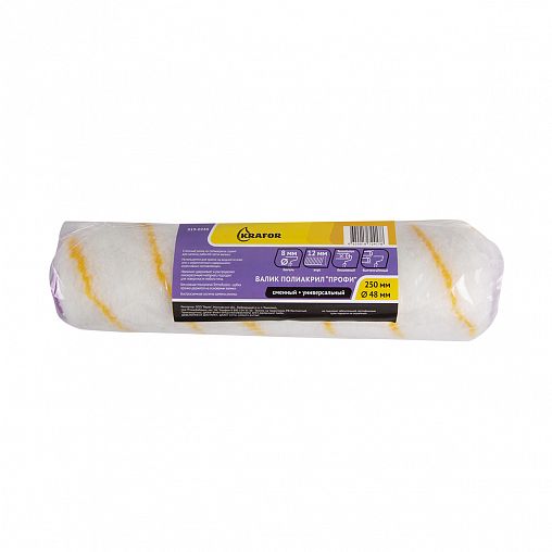 Валик запасной полиакриловый Krafor Профи, D48 x 250 мм, ворс 12 мм, бюгель 8 мм фото