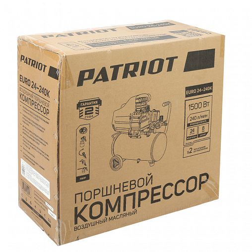 Компрессор поршневой масляный Patriot EURO 24-240K, 1500 Вт фото