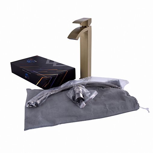 Смеситель для раковины с коротким изливом Fashun A51218-21, бронза фото